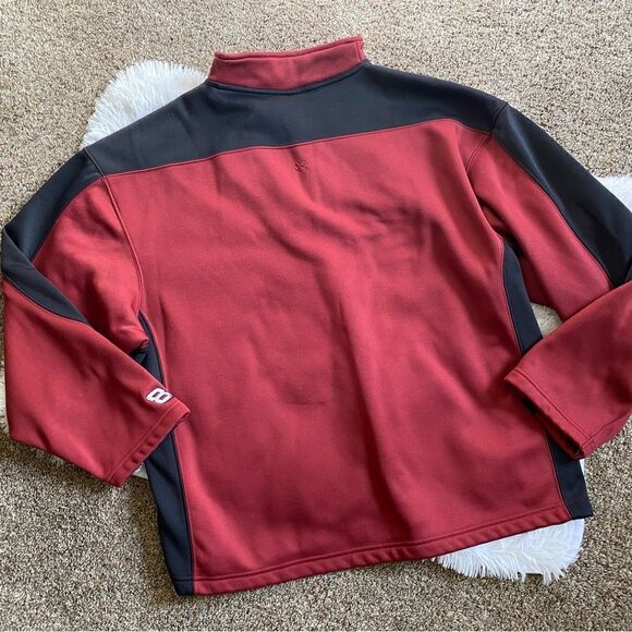Chase Authentics Budweiser Dale Jr. Quarter Zip Pullover Mens Size XL Burgundy - Picture 2 of 10